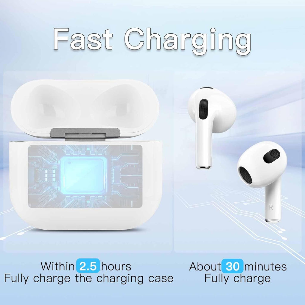 Replacement for AirPods 3rd Gen Wireless Charging Case,Only Compatible with AirPod 3rd Generation Charger Cases, with Lightning, White(AP3C01)